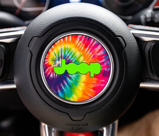 Tie Dye Print Steering Wheel Decal Overlay