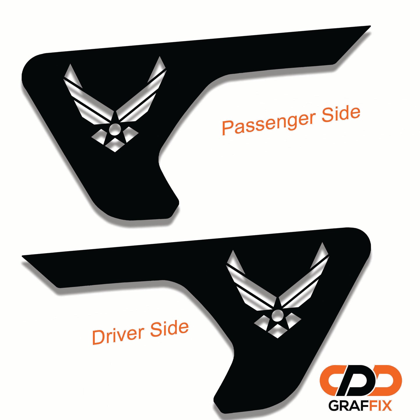 US Airforce Logo Fender Vent Transfer Decal Set - Fits Jeep Wrangler JL/Jeep Gladiator JT 2018+