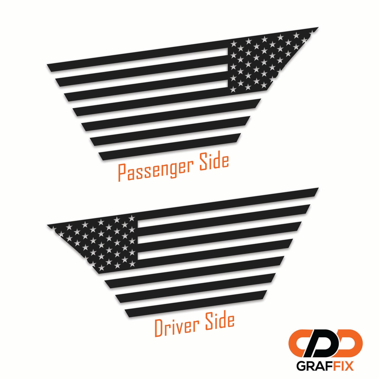 American Flag 2pc Half Fender Vent Decals - Fits Jeep Wrangler JL/Jeep Gladiator JT 2018+