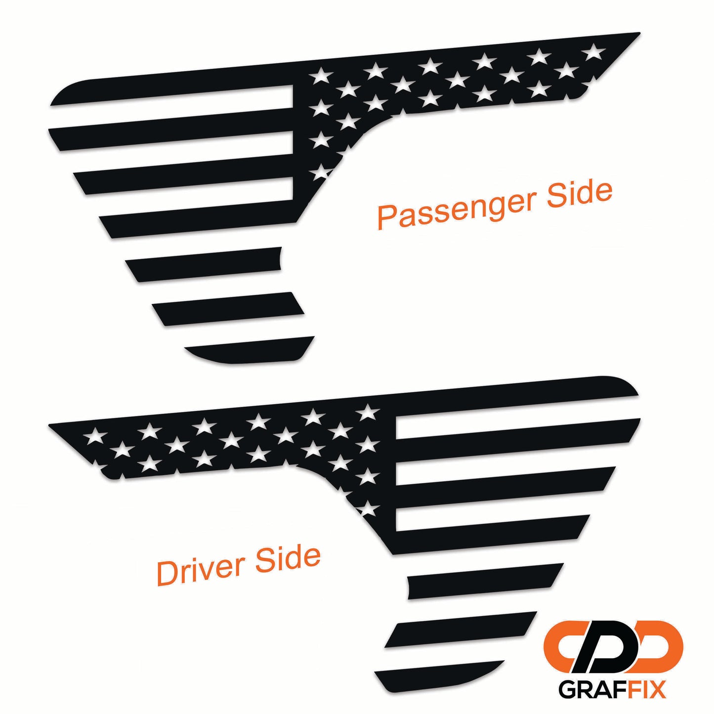 American Flag Fender Vent Vinyl Transfer Decal - Fits Jeep Wrangler JL/Jeep Gladiator JT 2018+