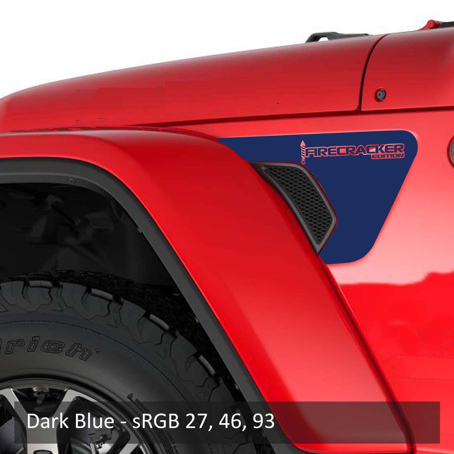 Firecracker Edition Fender Vent Vinyl Transfer Decal - Fits Jeep Wrangler JL/Jeep Gladiator JT 2018+