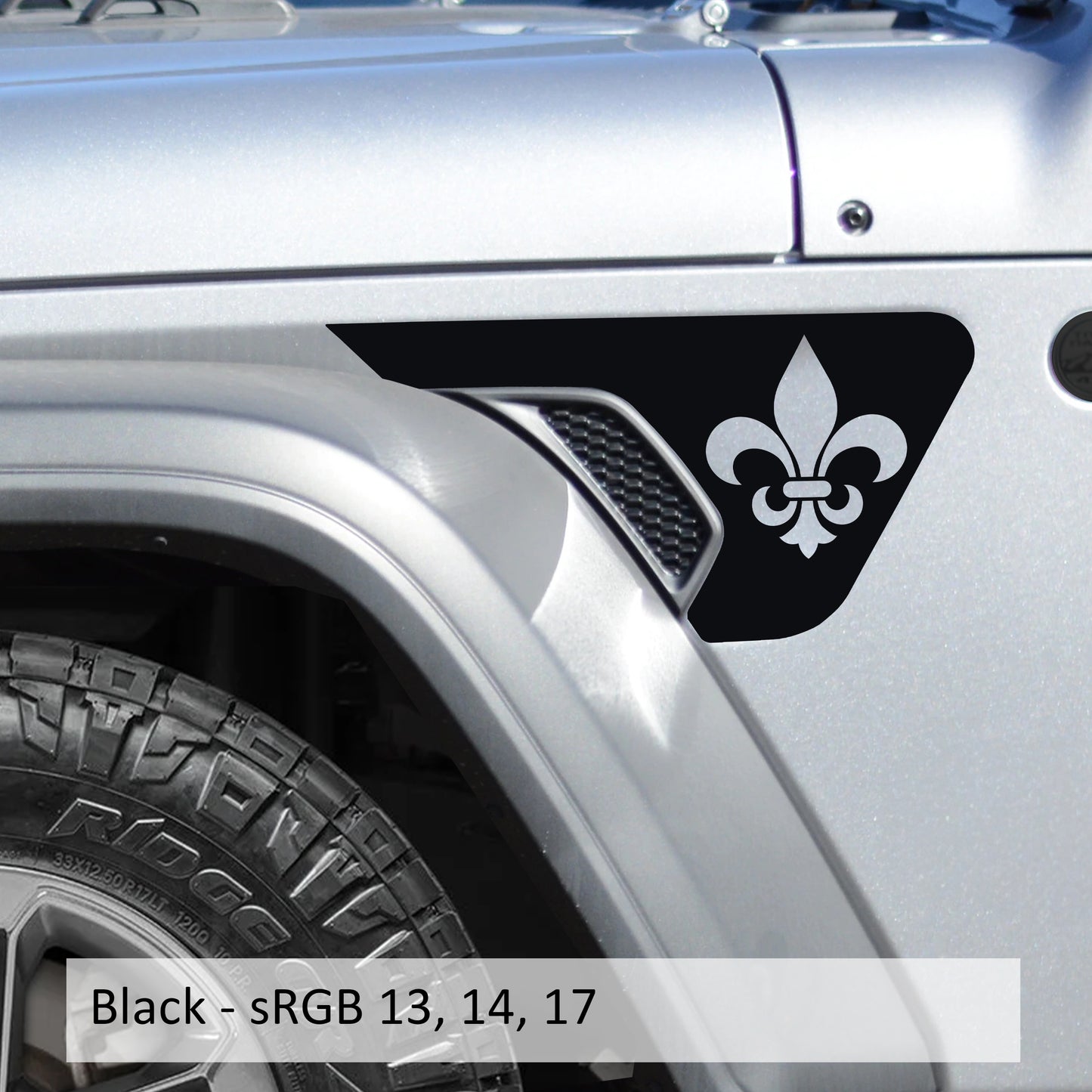 Fleur De Lis Decal Fender Vent Vinyl Decal - Fits Jeep Wrangler JL/Jeep Gladiator JT 2018+