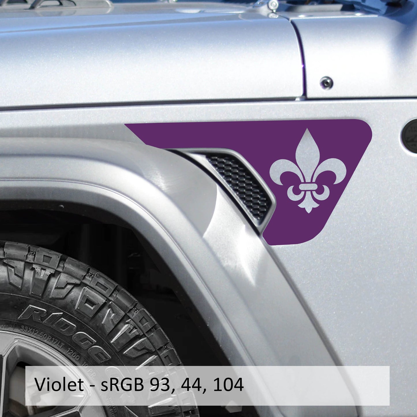 Fleur De Lis Decal Fender Vent Vinyl Decal - Fits Jeep Wrangler JL/Jeep Gladiator JT 2018+