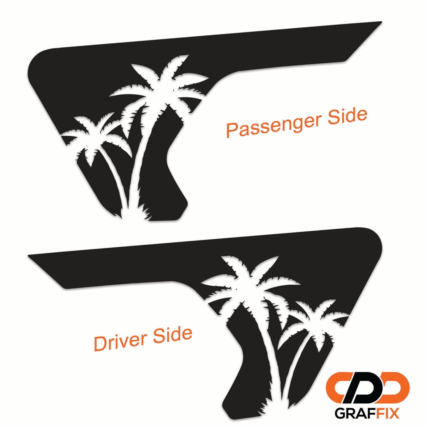 Palmetto Palm Tree Fender Vent Vinyl Decal - Fits Jeep Wrangler JL/Jeep Gladiator JT 2018+