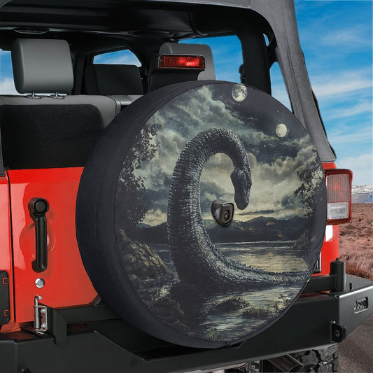 Loch Ness by Moonlight Spare Tire Cover With Backup Camera Hole