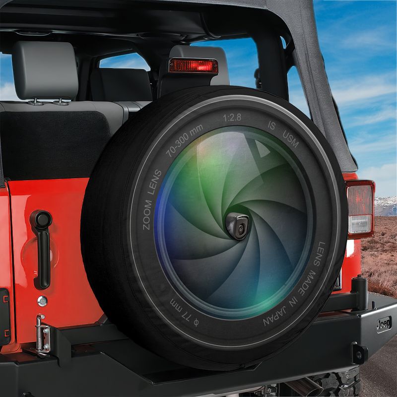 Camera Lens Spare Tire Cover With Backup Camera Hole