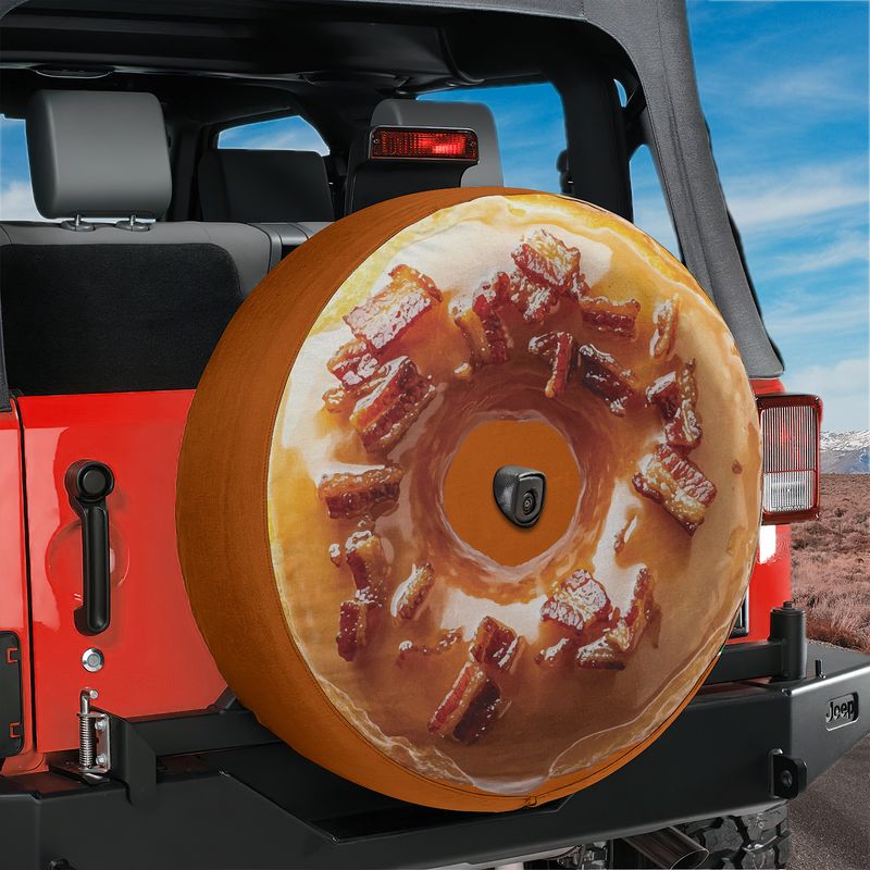 Glazed Maple Bacon Donut Spare Tire Cover