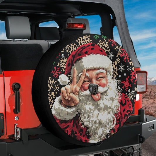 Goofy Santa Clause Spare Tire Cover With Backup Camera Hole