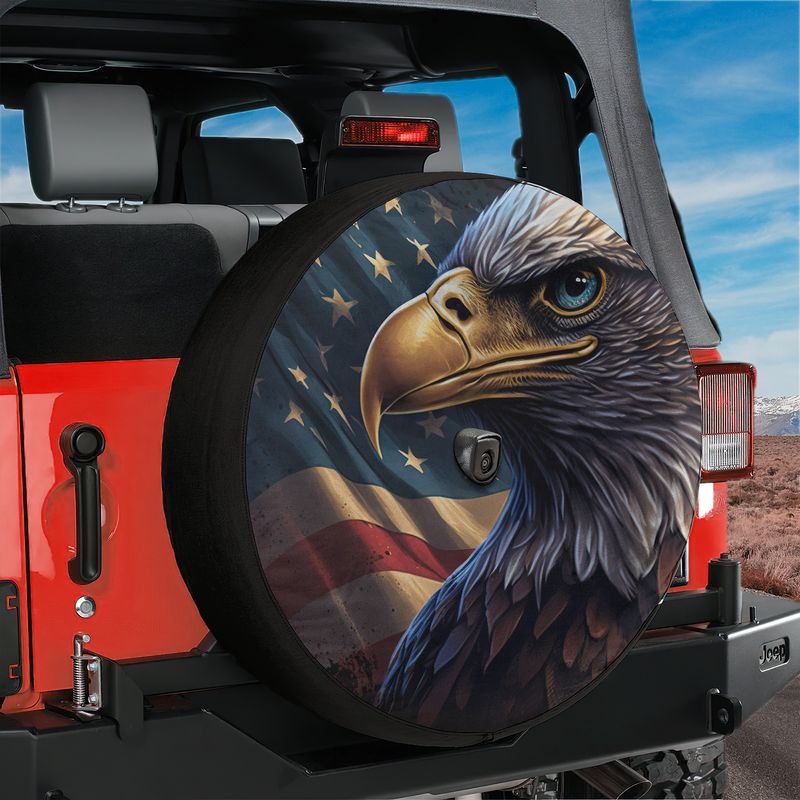 American Pride on Wheels Spare Tire Cover With Backup Camera Hole