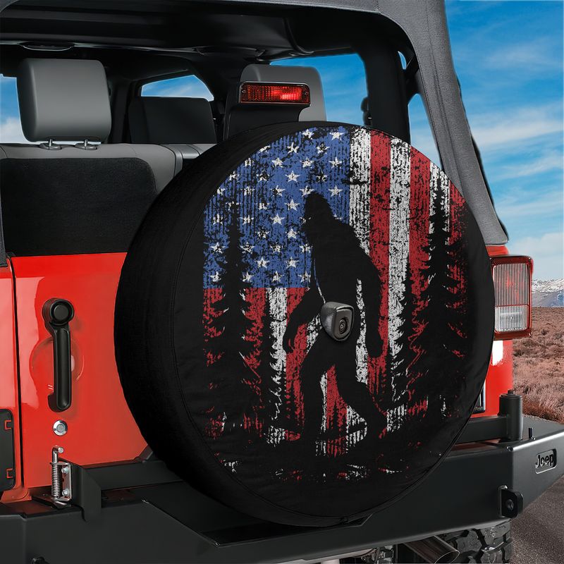 Bigfoot Across America Spare Tire Cover With Backup Camera Hole