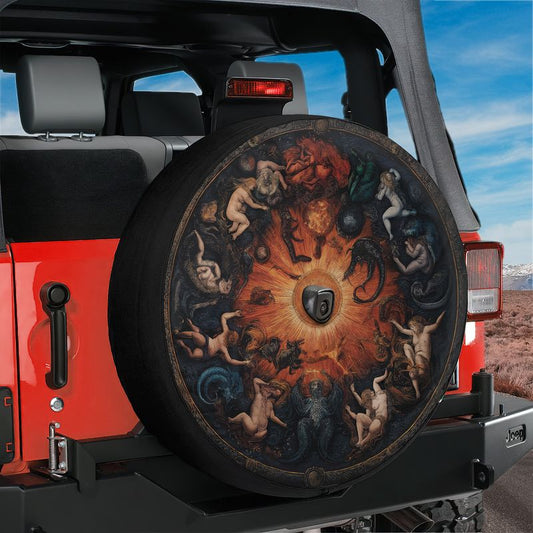 Celestial Zodiac Masterpiece Spare Tire Cover With Backup Camera Hole