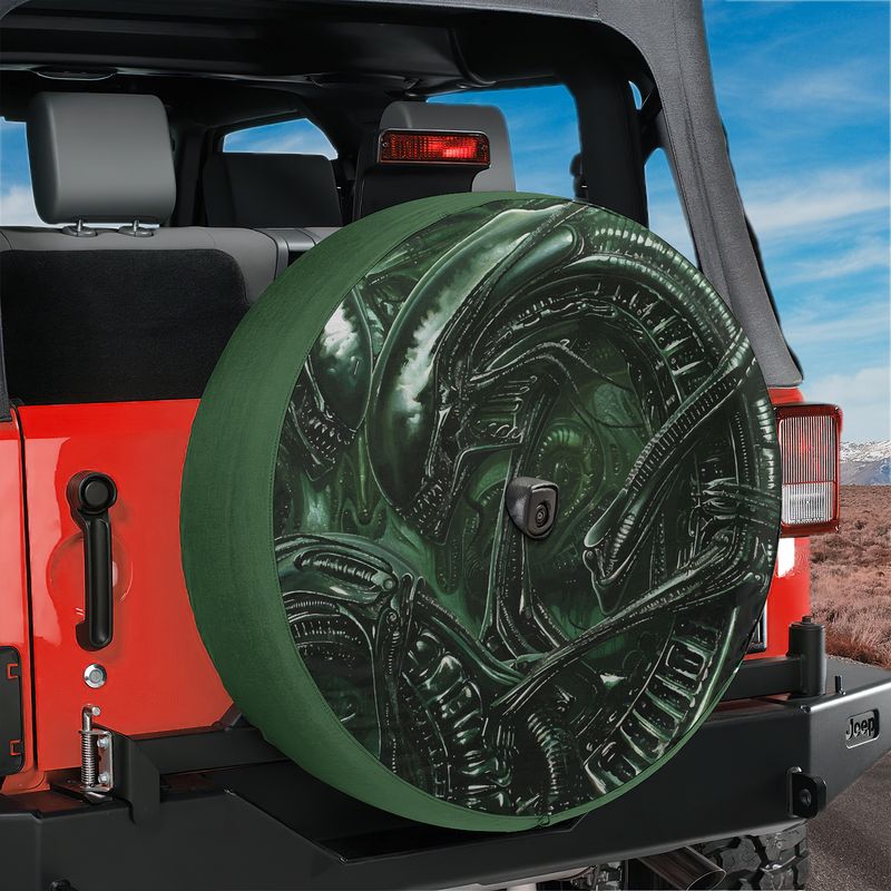 Alien Lifeform Spare Tire Cover With Backup Camera Hole