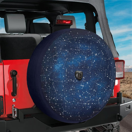 Constellation Star Map Spare Tire Cover With Backup Camera Hole