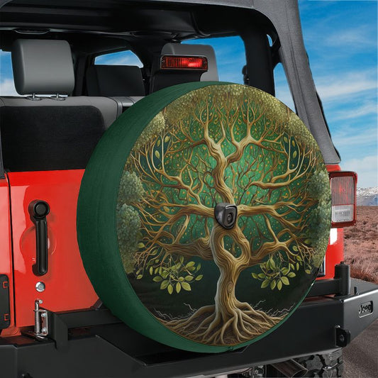 Yggdrasi Tree of Life Spare Tire Cover With Backup Camera Hole