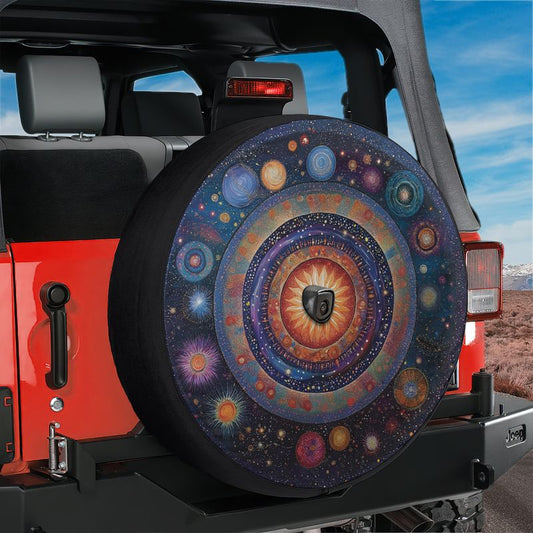 Galaxy Mandala Spare Tire Cover With Backup Camera Hole