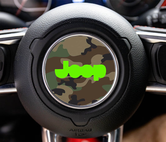 Woodland Camouflage Steering Wheel Decal Overlay