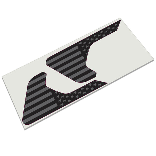 Black and Grey Subdued American Flag Fender Vent Vinyl Decal - Fits Jeep Wrangler JL/Jeep Gladiator JT 2018+