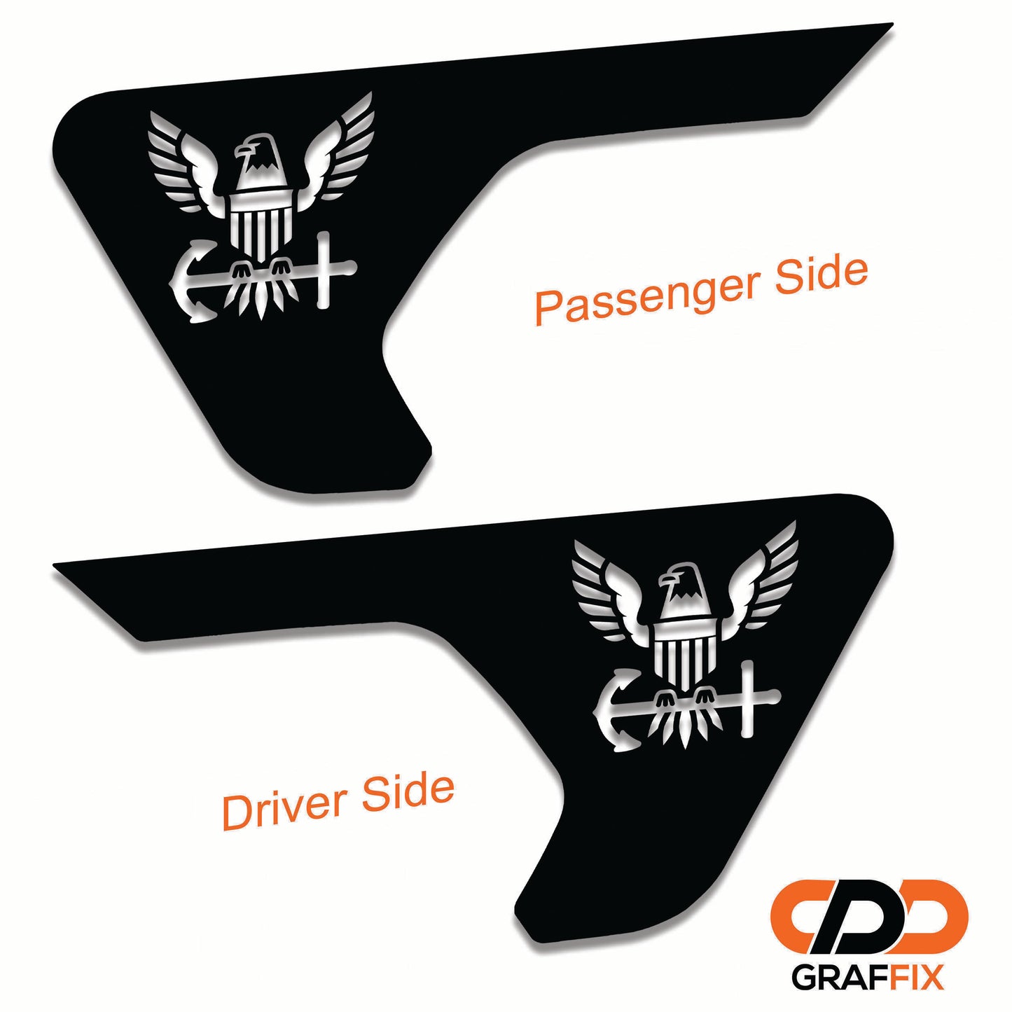 US Navy Eagle Anchor Fender Vent Decal - Fits Jeep Wrangler JL/Jeep Gladiator JT 2018+