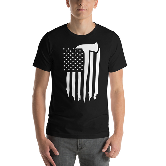 Firefighters Axe Flag Short-Sleeve Unisex T-Shirt